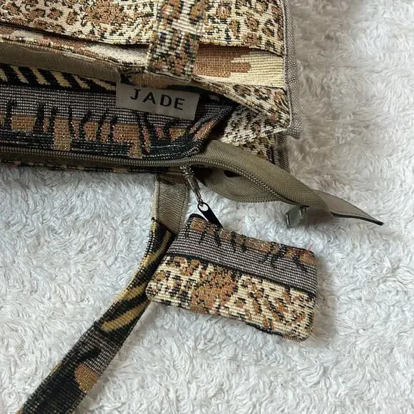 Jade safari tapestry tote shoulder bag with coin purse - Picture 12 of 12